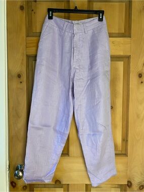 Lavender 100% Linen Trousers